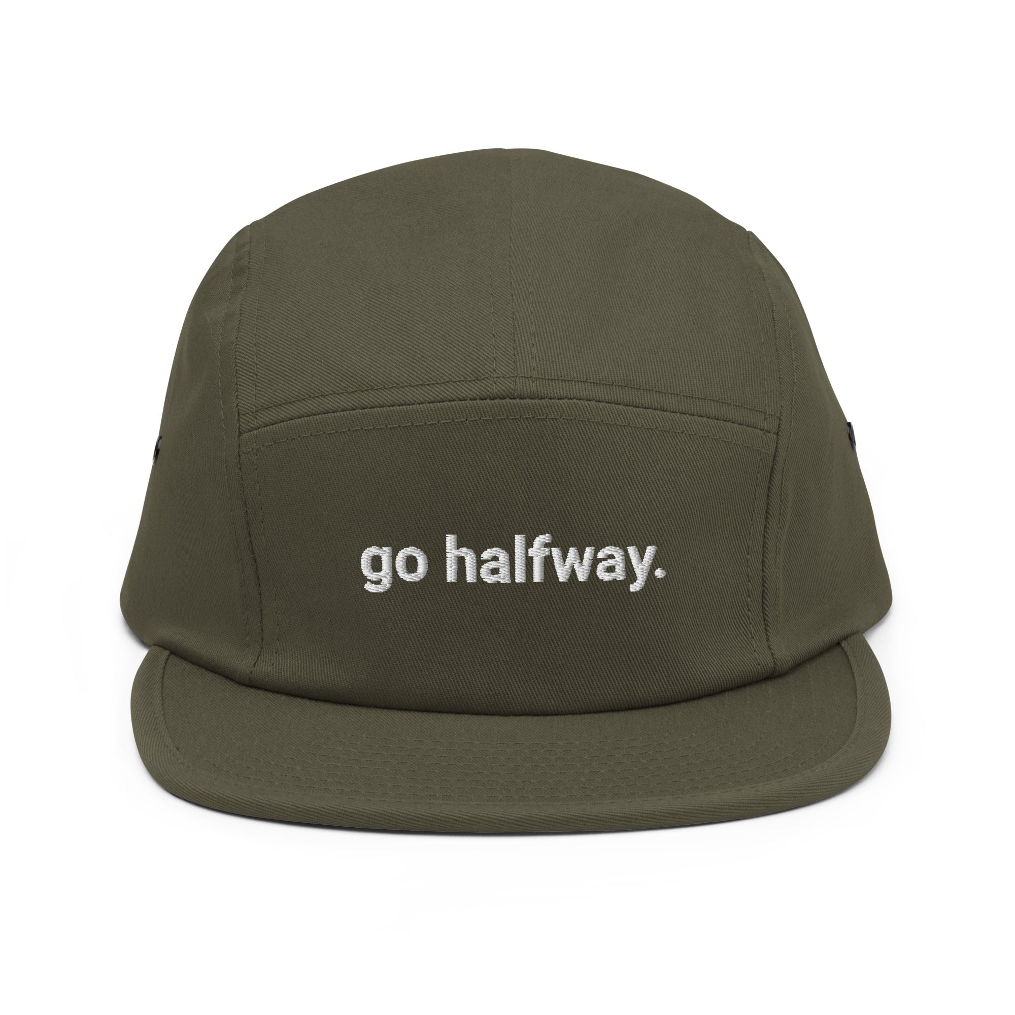 Five Panel Cap: go halfway.